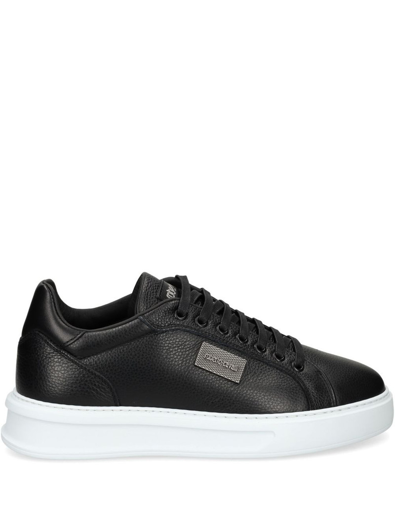 leather plaque sneakers 1