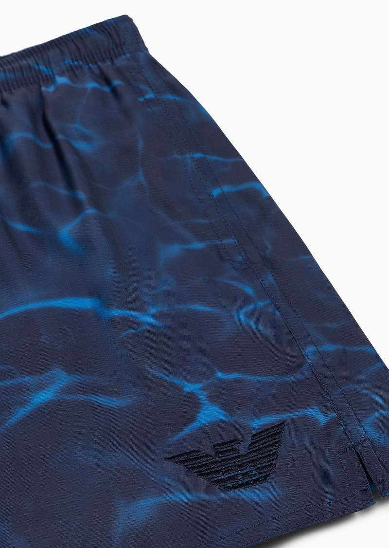 EMPORIO ARMANI Printed iridescent fabric swim shorts outlook