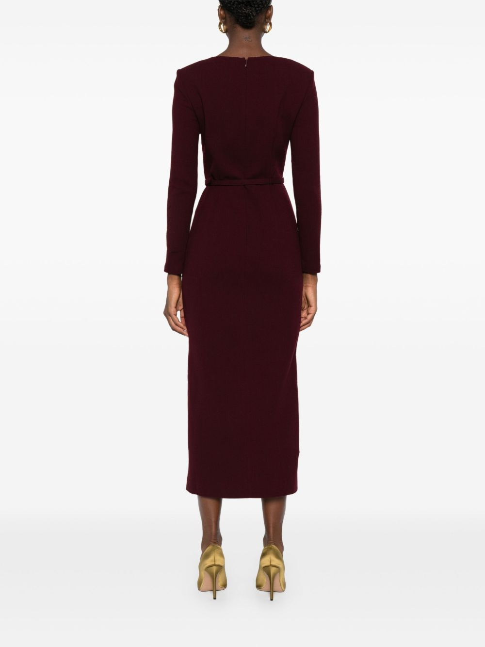 belted cowl-neck dress - 4
