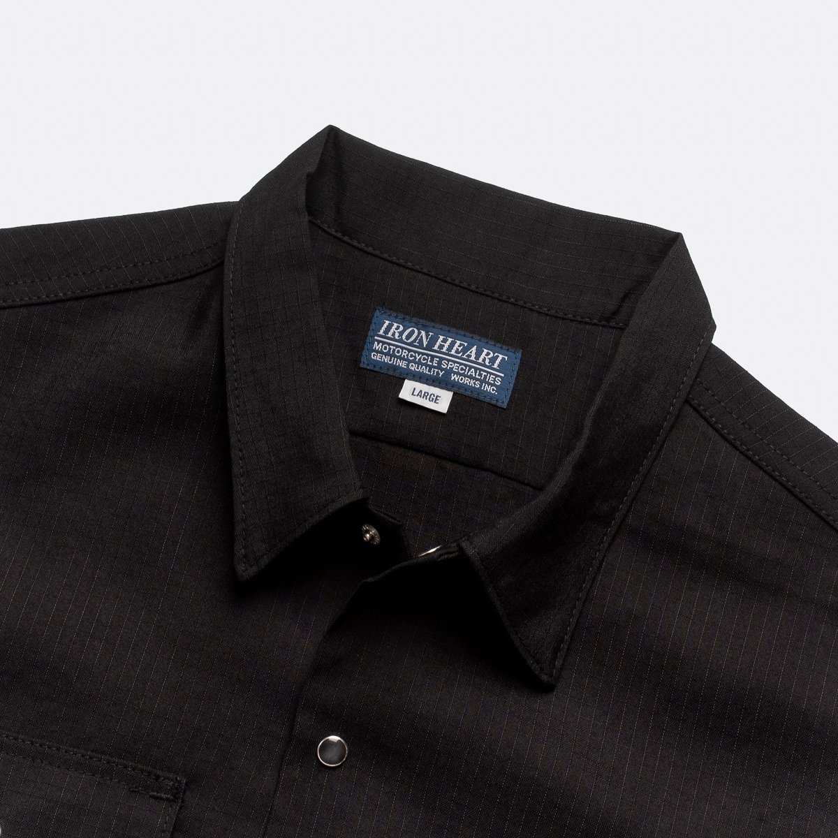 IHSH-286-BLK Ripstop Short Sleeved Mechanic Shirt - Black - 5