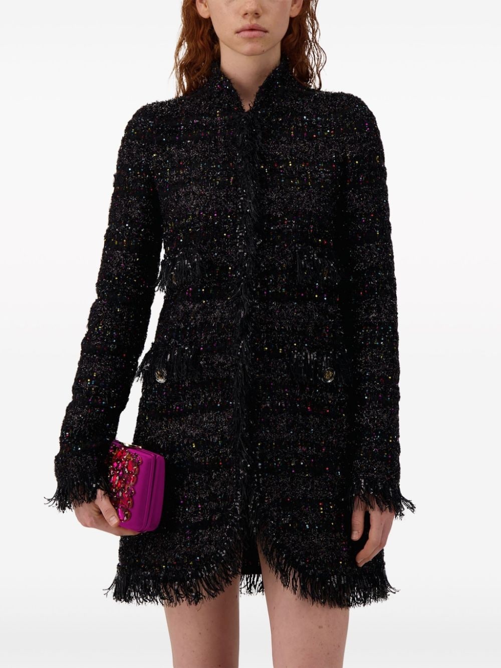 sequin-detail tweed minidress - 5