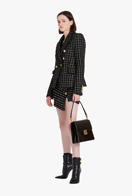 Black and gold tweed jacket with double-breasted buttoned fastening - 2