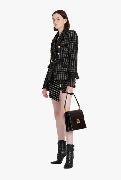 Balmain Black and gold tweed jacket with double-breasted buttoned fastening outlook