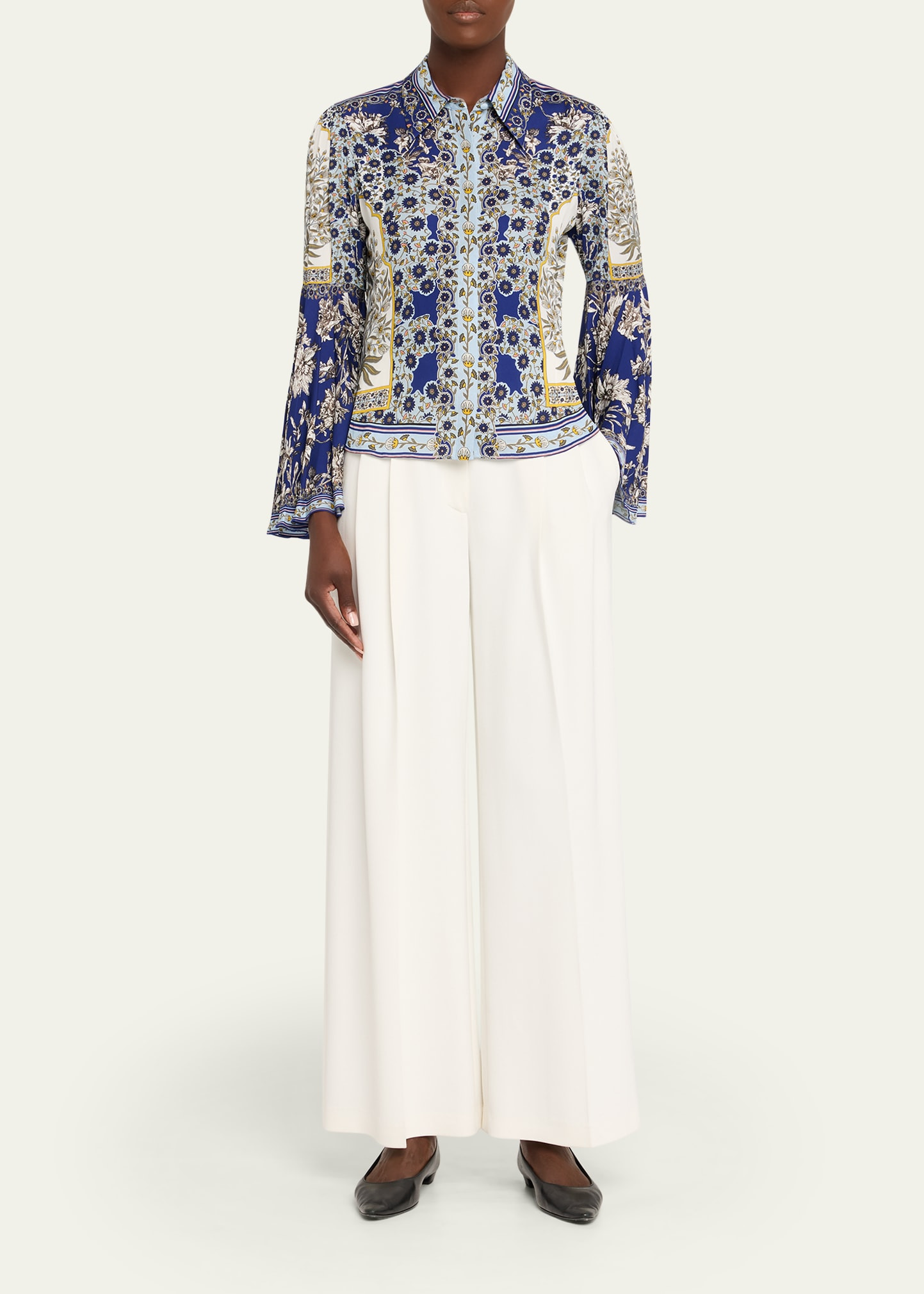Willa Forevermore Fitted Bell-Sleeve Placket Top - 2