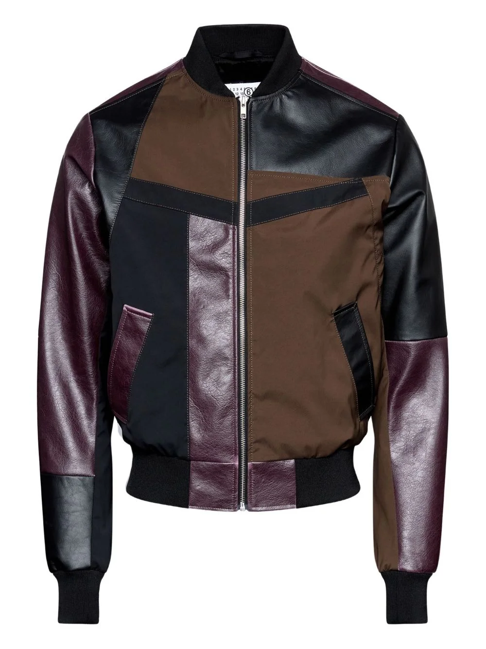 leather-paneled bomber jacket - 1