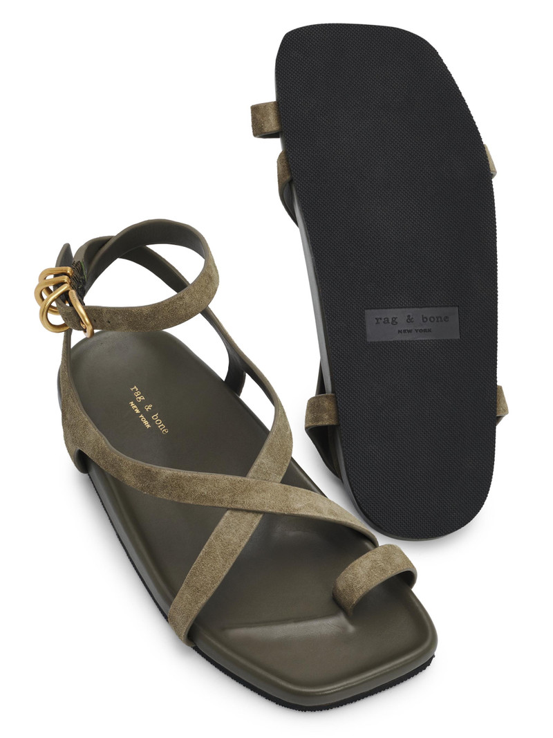 Women's Rue Suede Sandals - Olive Suede 6