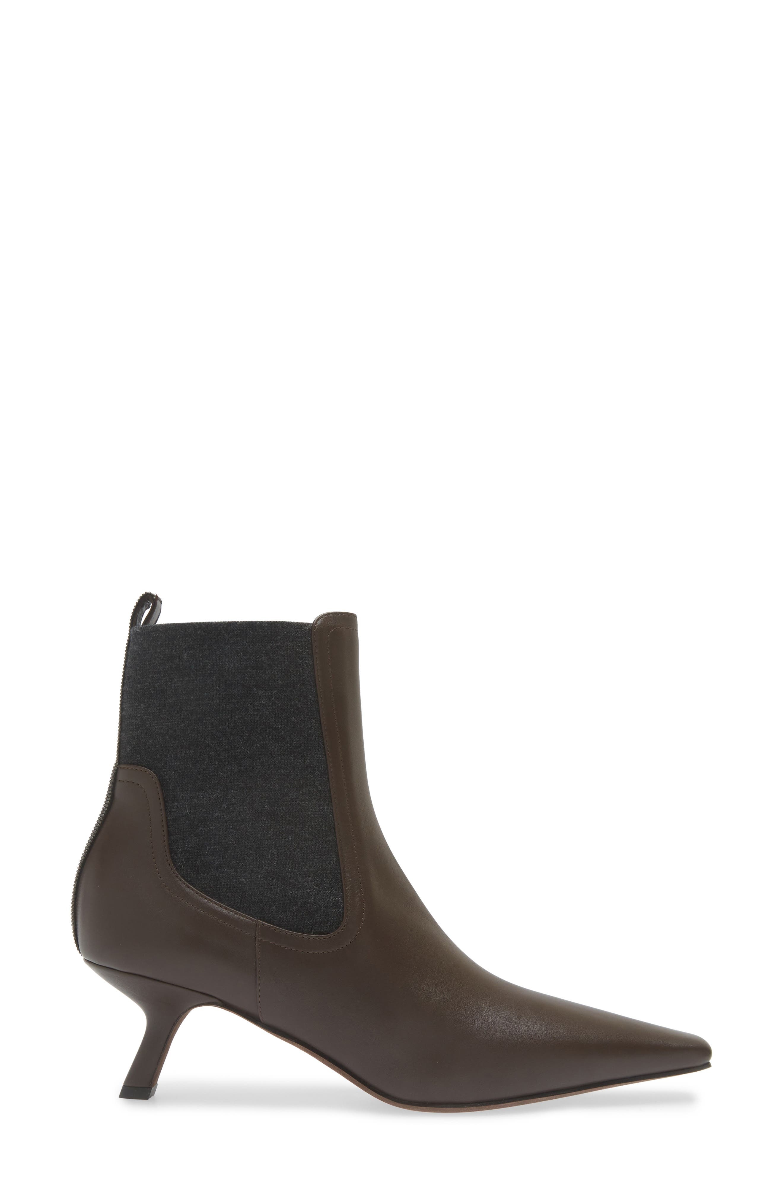 Brunello Cucinelli Kitten Heel Chelsea Boot in C8279 Testa Moro at Nordstrom - 3