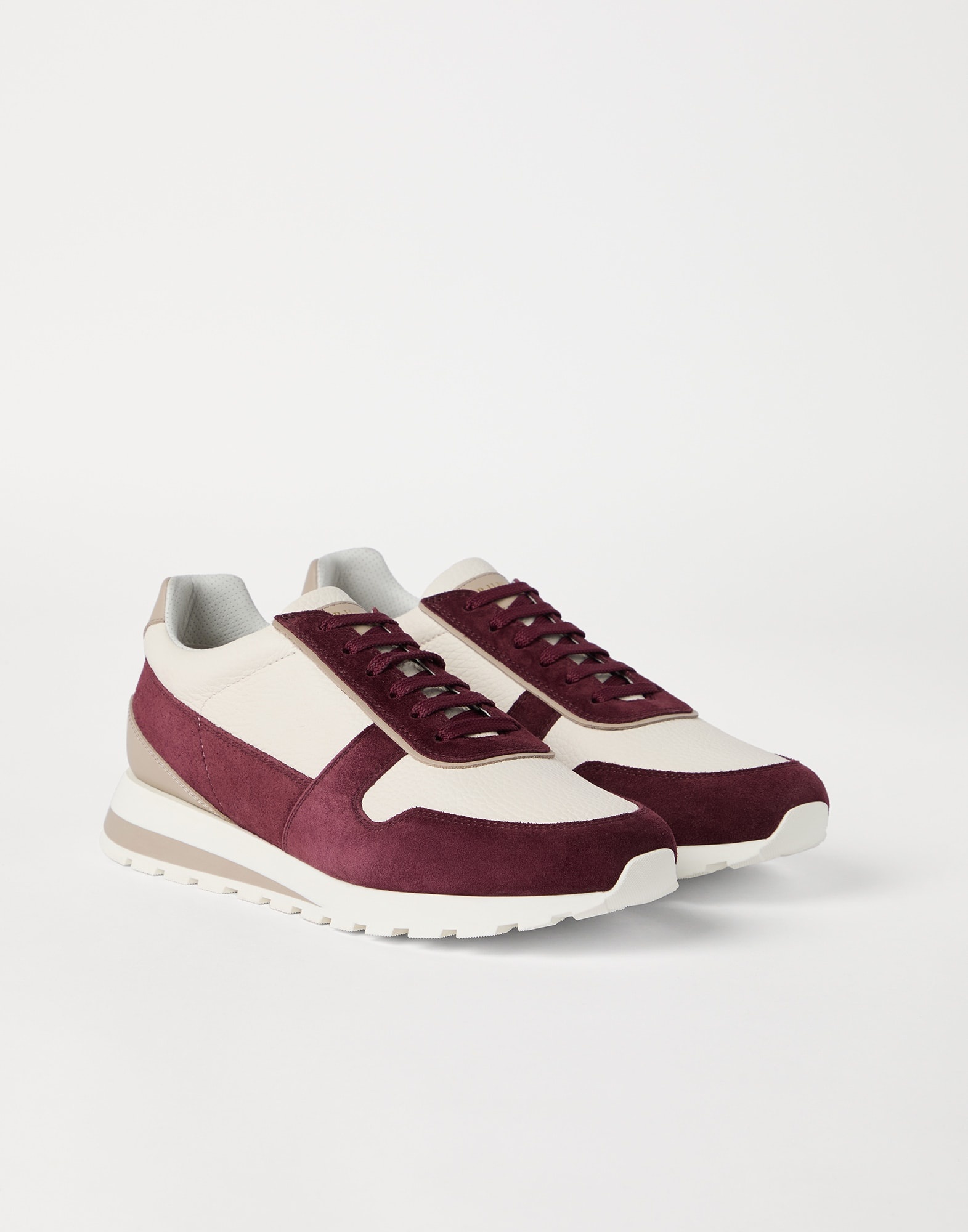 Washed suede and calfskin runners - 1