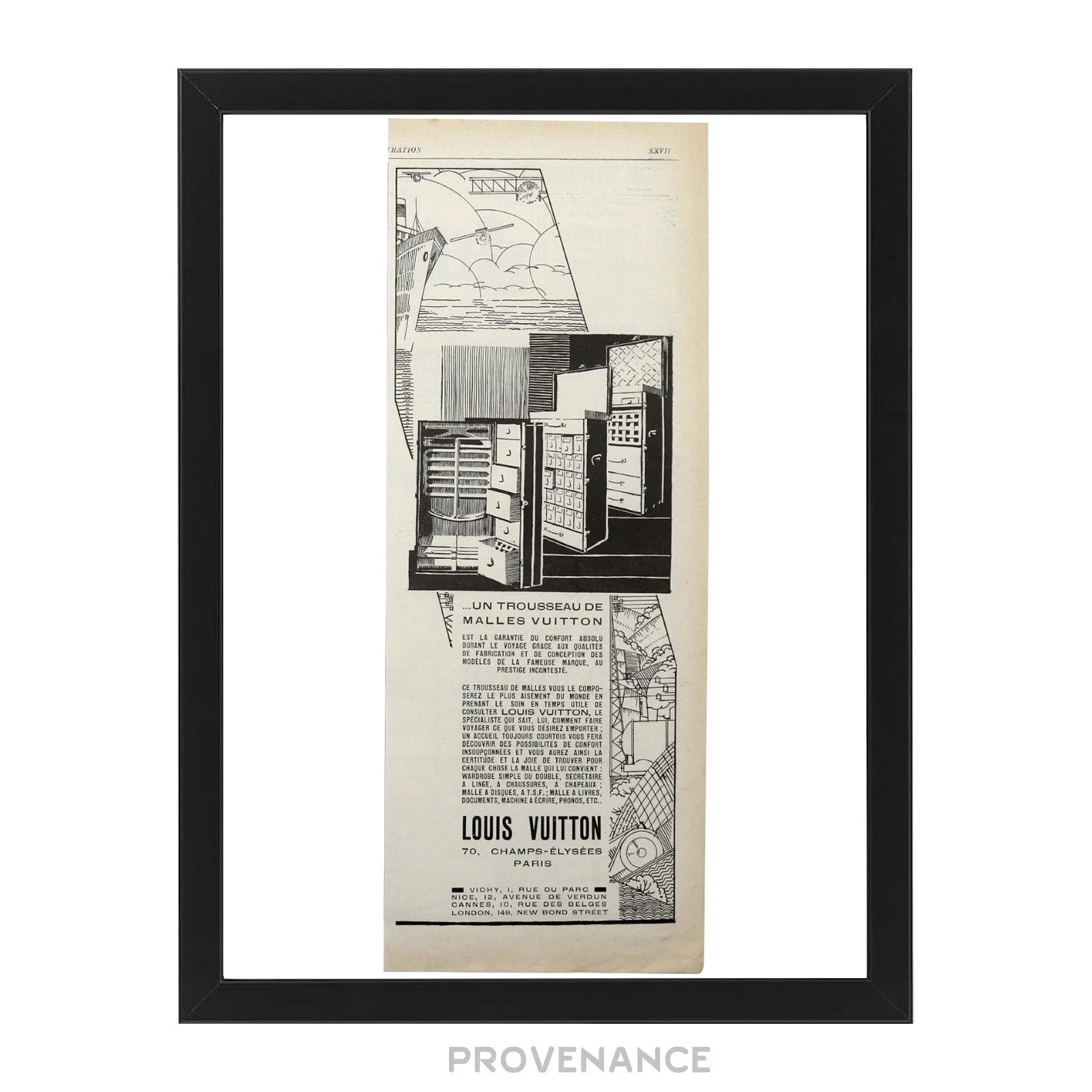 Louis Vuitton Antique Vintage Newsprint Ad - Trunks - 1