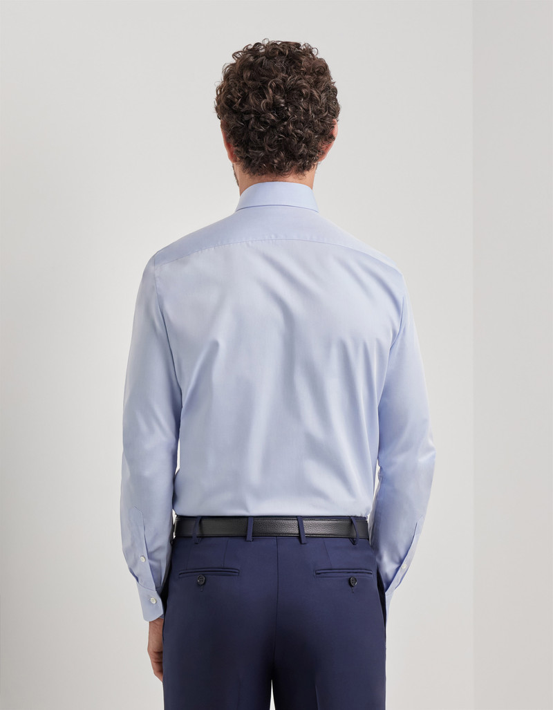 IMPECCABILE REGULAR FIT SHIRT IN LIGHT BLUE COTTON 3