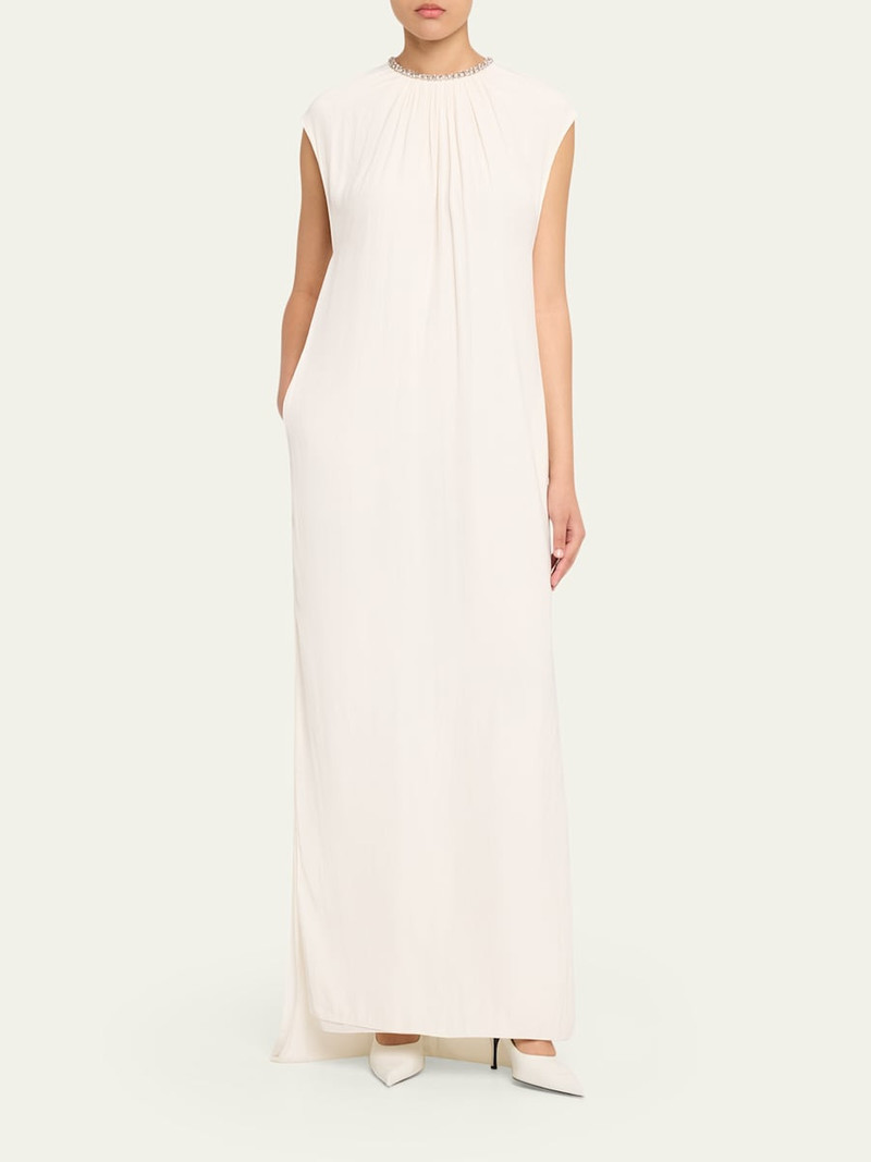 Lanvin Embroidered Charmeuse Dress outlook