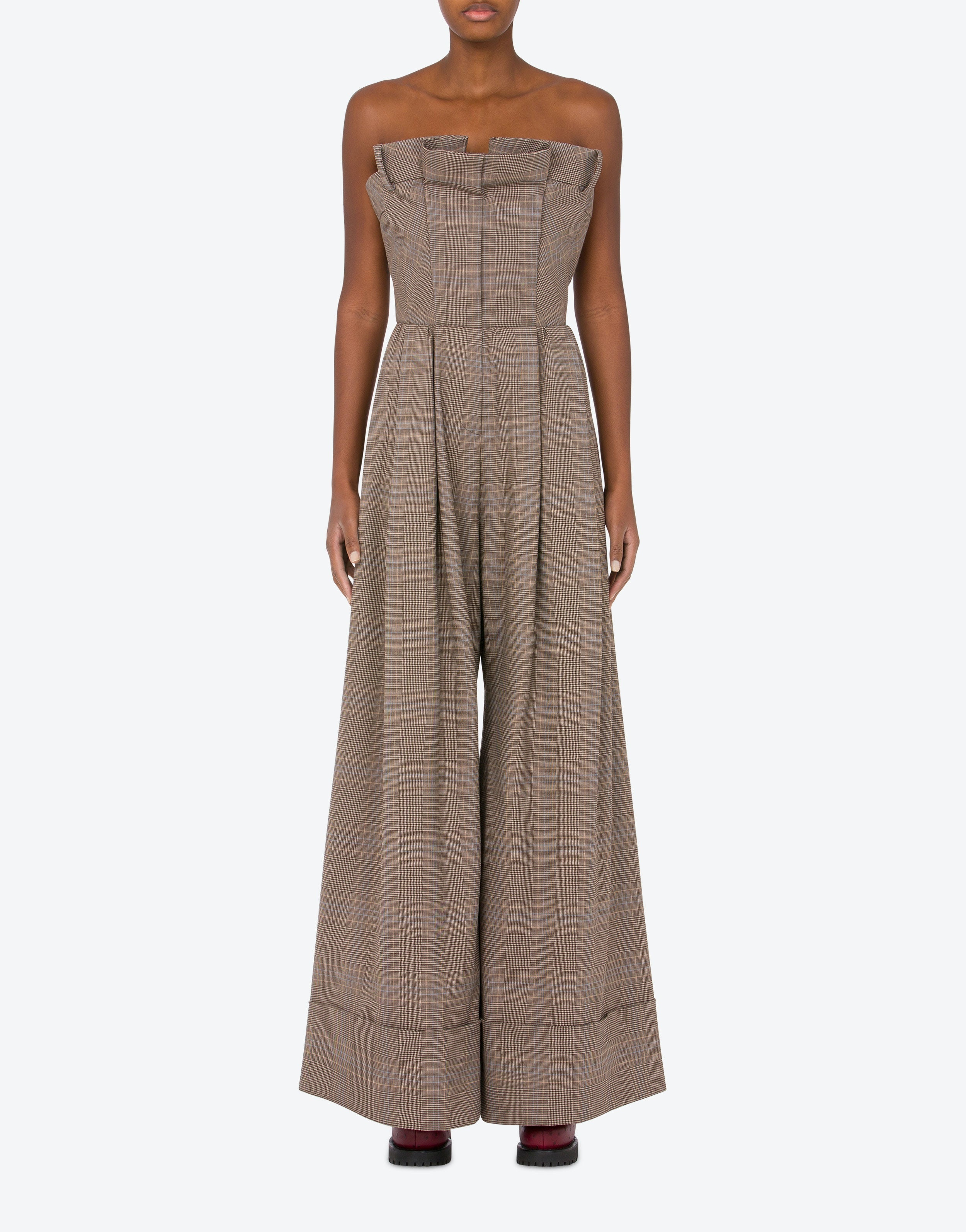 GLEN PLAID CORSET JUMPSUIT - 2