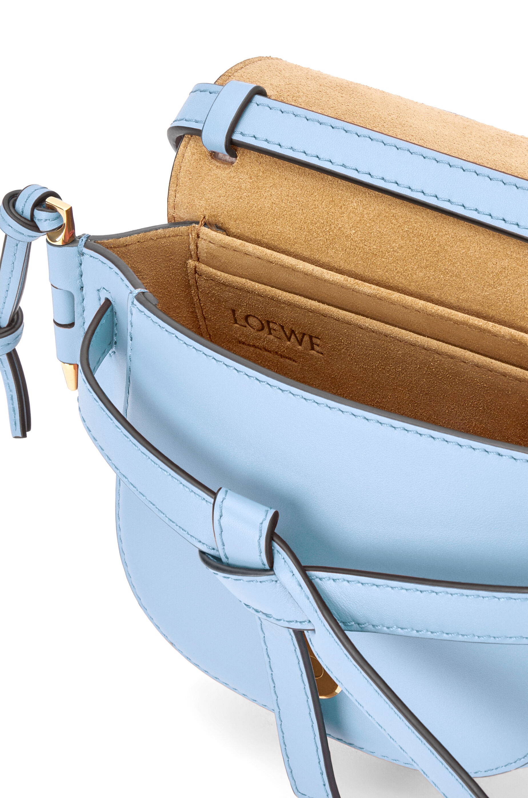 Mini Gate Dual bag in soft calfskin and jacquard - 7