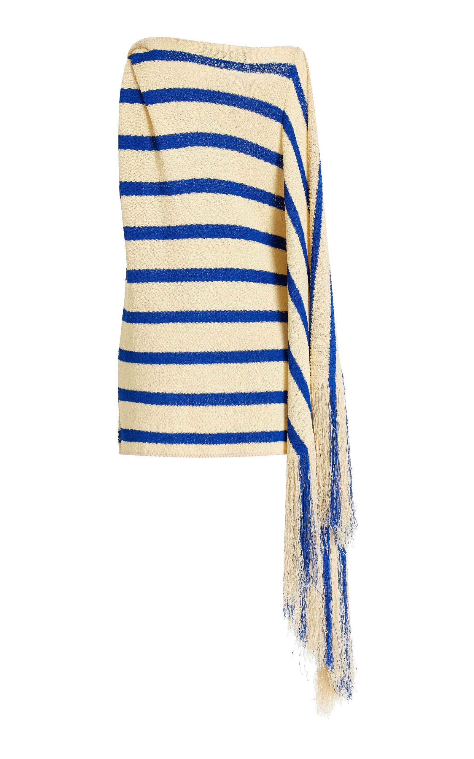 Yves Stripe Fringed Cotton Knit Top stripe - 3