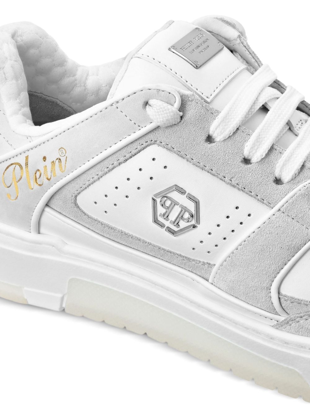 leather-panelled sneakers - 4