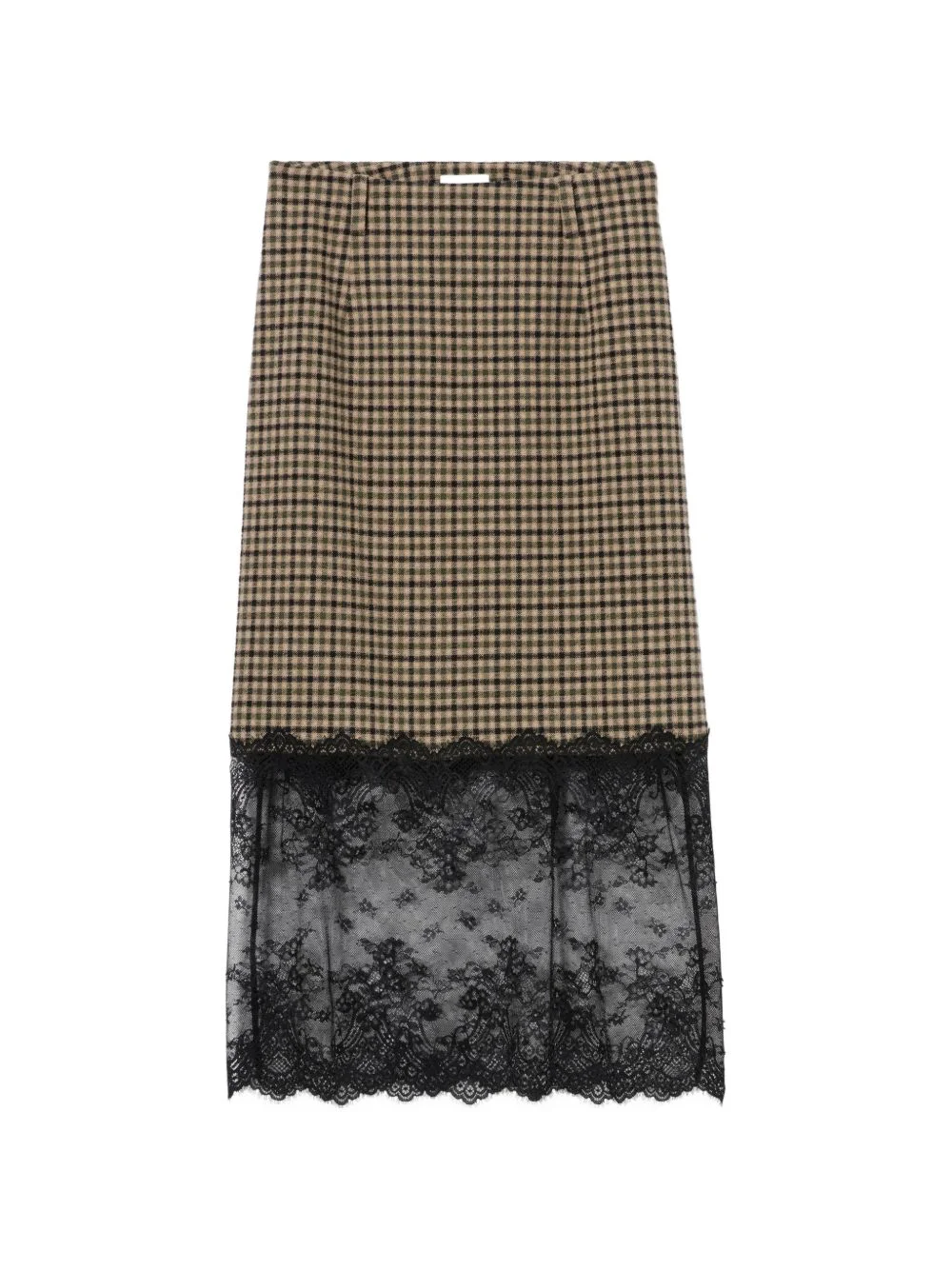 straight checked skirt - 1