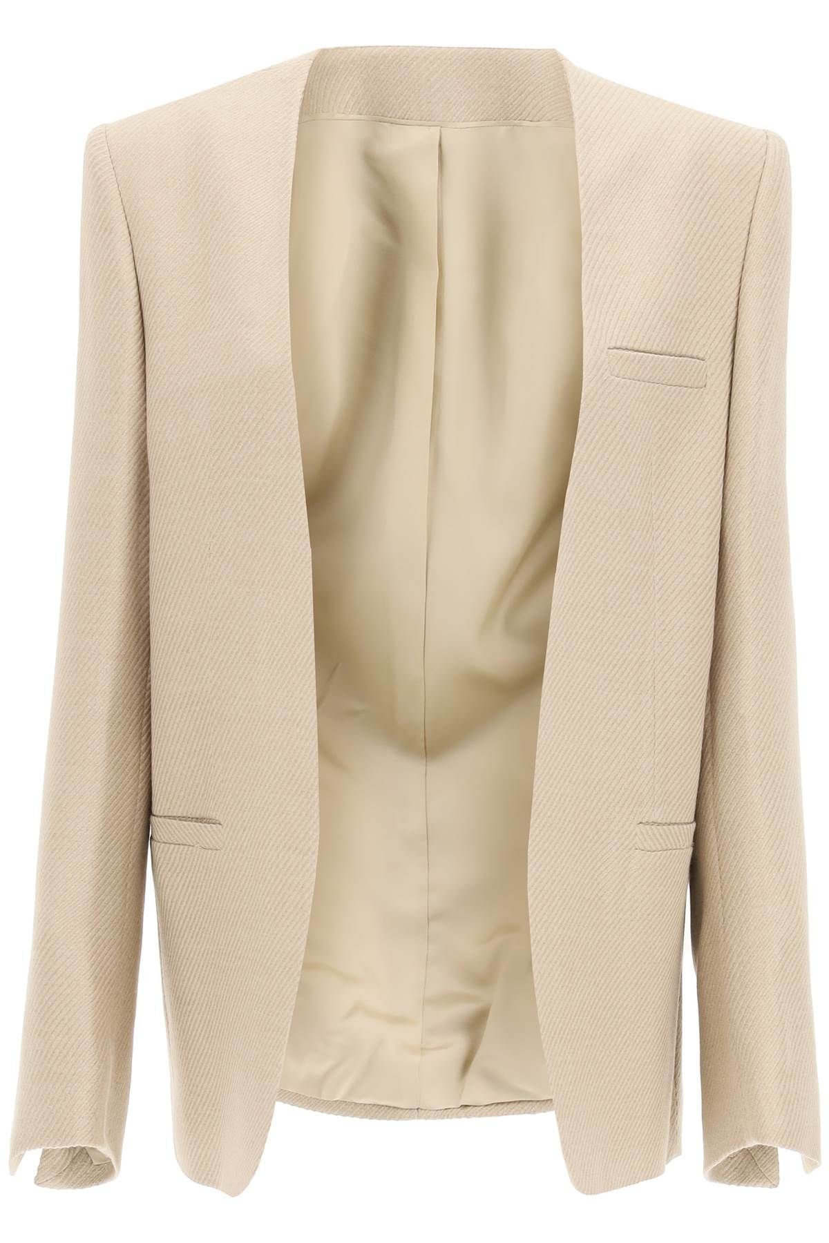 WOOL BLEND TWILL BLAZER - 1