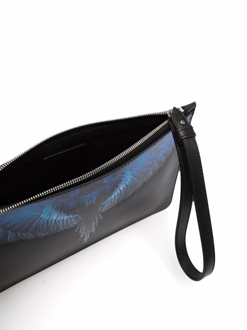 Wings-print leather pouch bag - 5