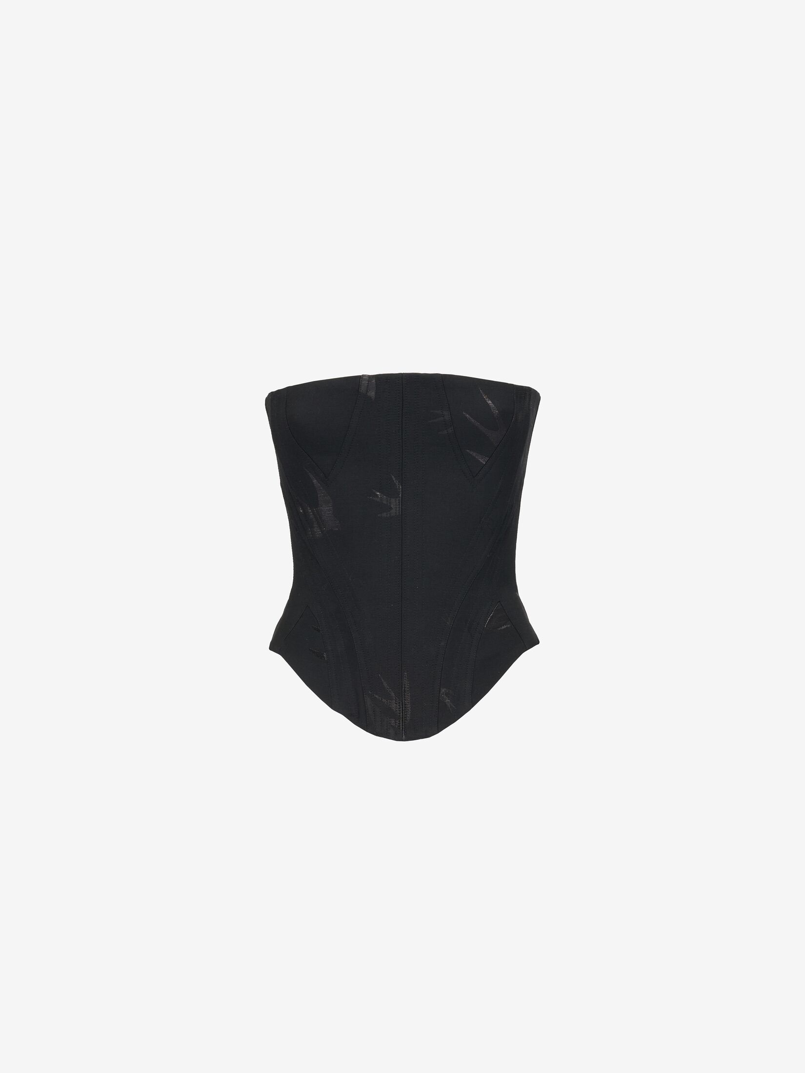 Women's Swallow Jacquard Corset in Black - 2