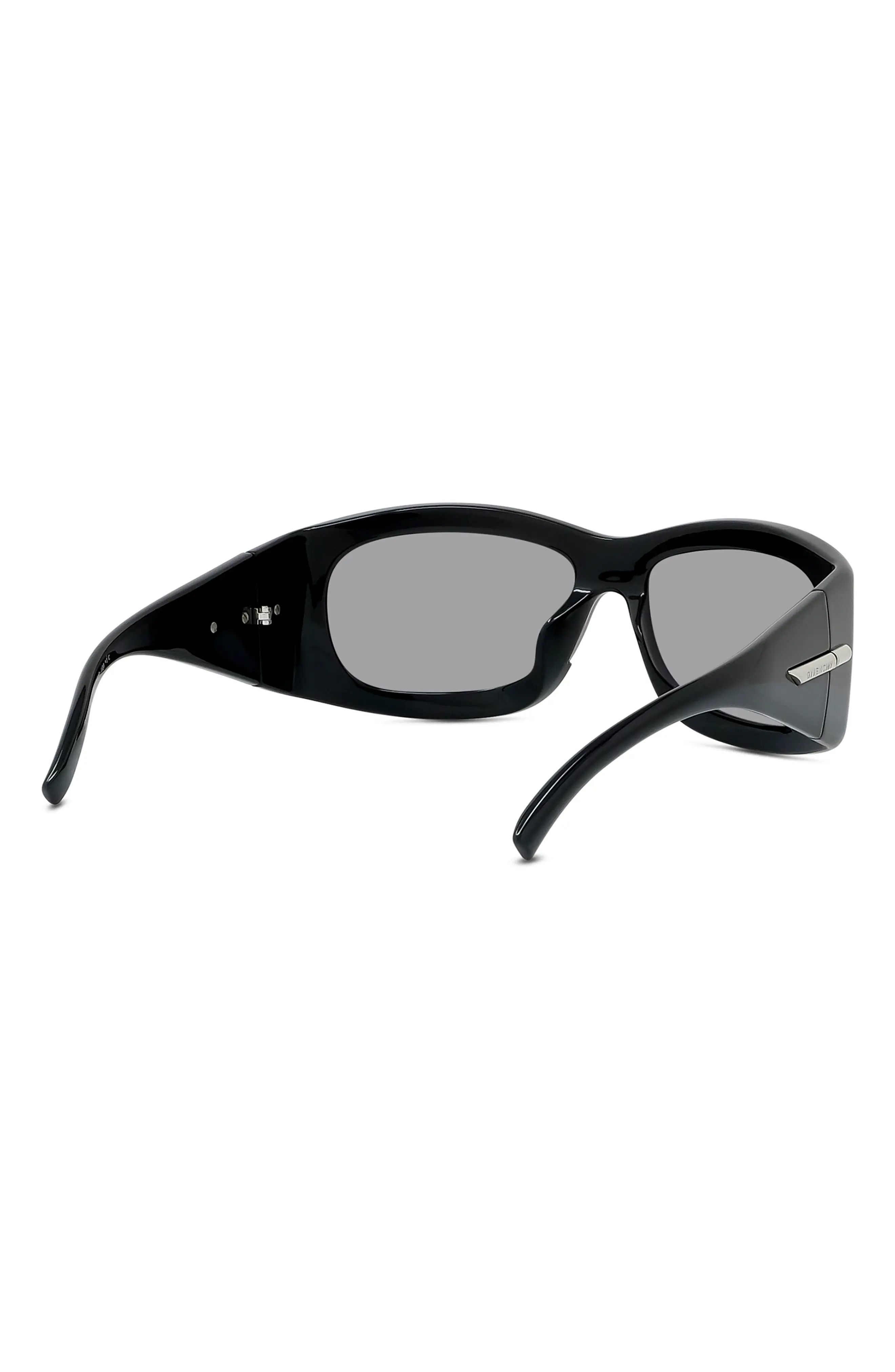 Oval Sunglasses in Shiny Black /Smoke - 4