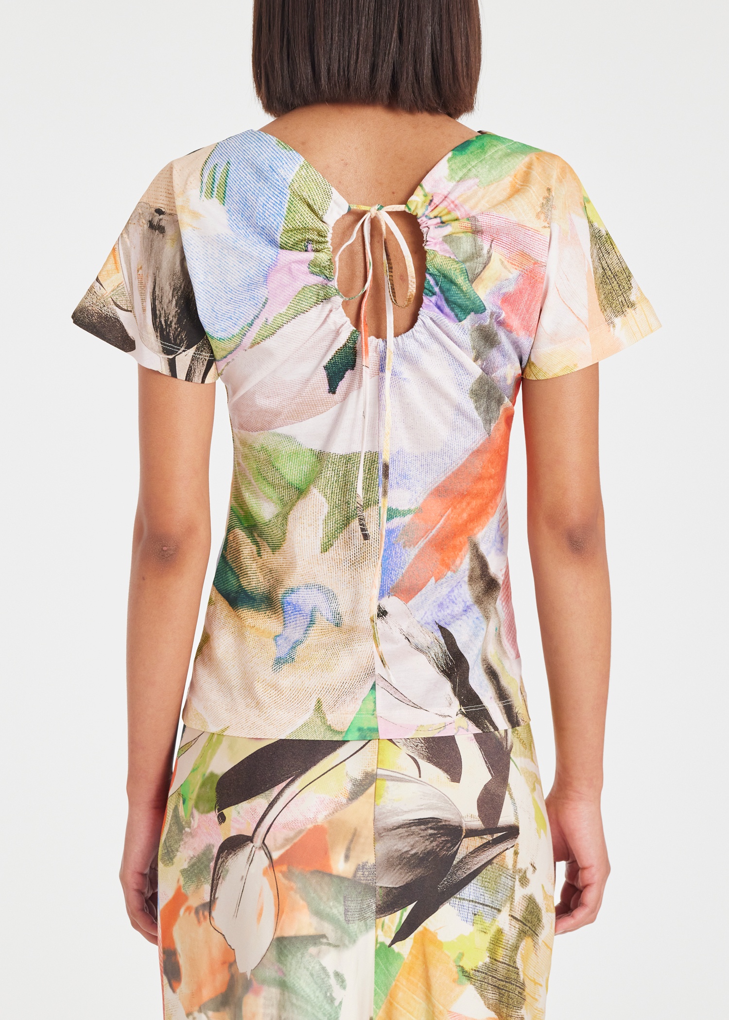 Women's 'Floral Collage' Keyhole Back Top - 4
