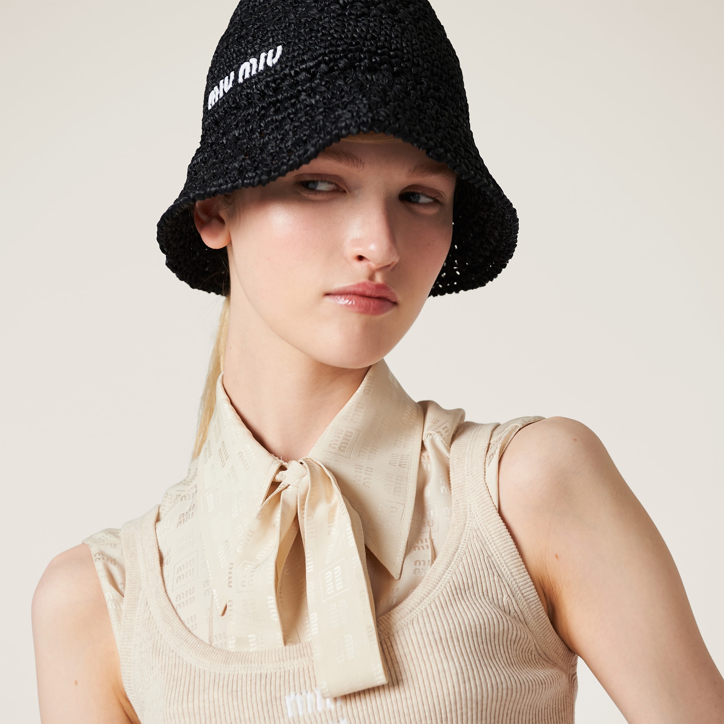 Miu Miu Woven fabric hat | REVERSIBLE