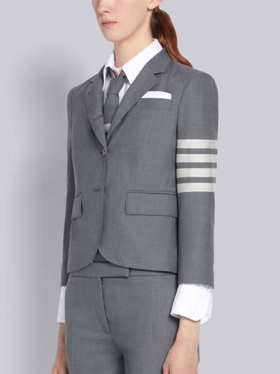 Thom Browne Medium Grey Plain Weave Suiting 4-Bar High Armhole Jacket outlook