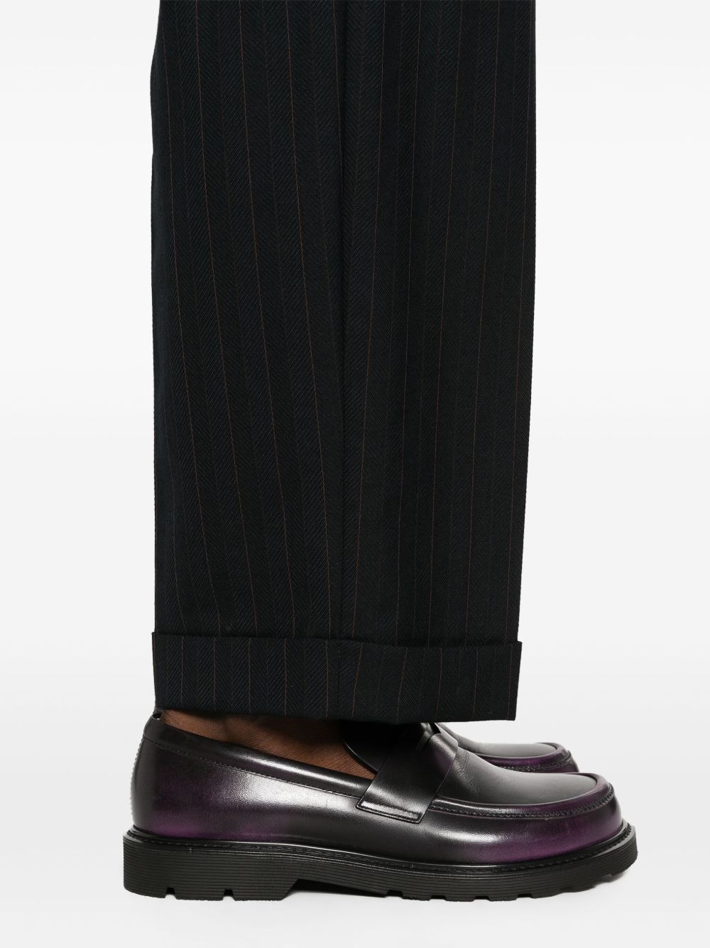 high-waisted pinstripe tailored trousers - 5