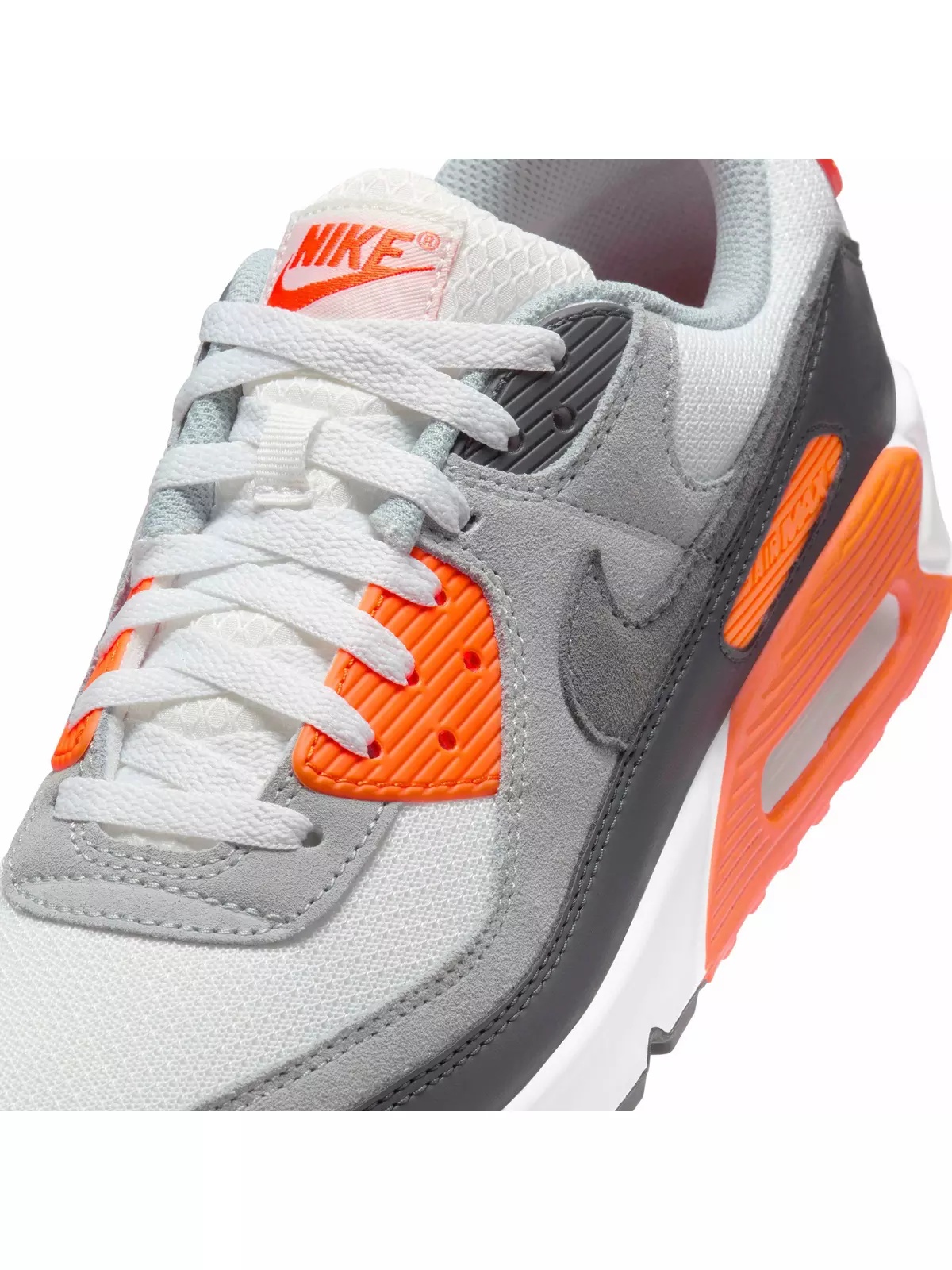 Air Max 90 "Summit White/Safety Orange/Dark Smoke Grey/Smoke Grey" Men's Shoe - 7