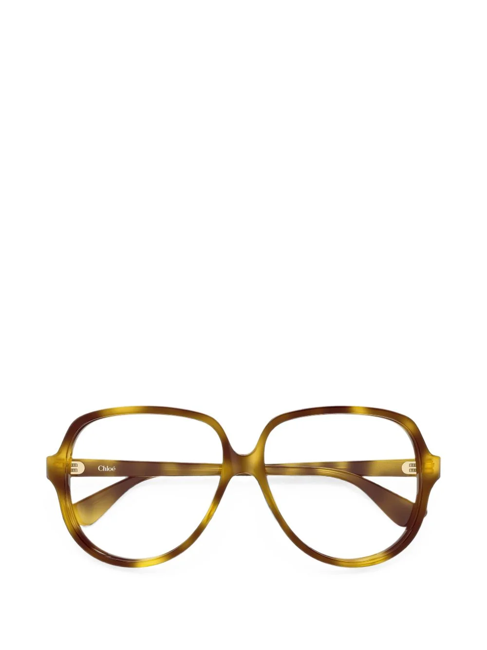 Salomé tortoiseshell-effect geometric-frame glasses - 1