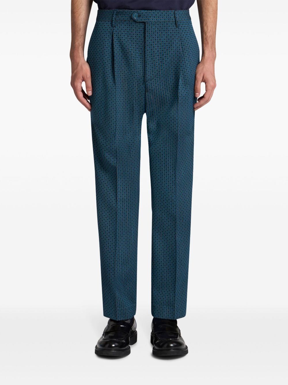 motif embroidery trousers - 3