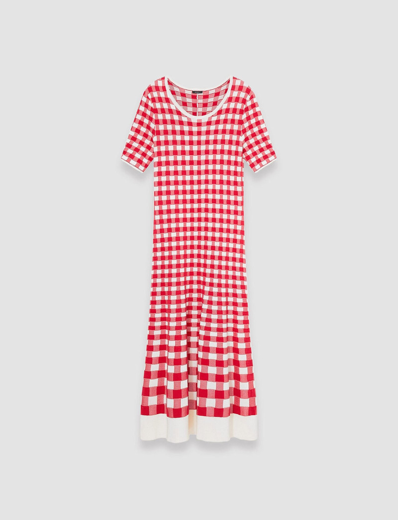 Vichy Jacquard Knitted Dress - 1