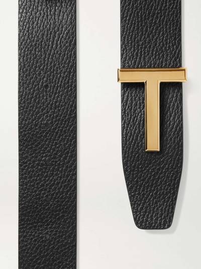 TOM FORD 4cm Black and Dark-Brown Reversible Full-Grain Leather Belt outlook