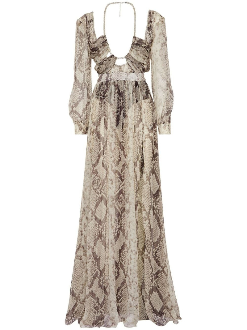 snakeskin-print silk maxi dress 1