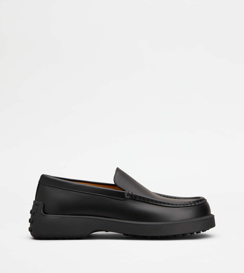 SLIPPER LOAFERS IN LEATHER - BLACK 1