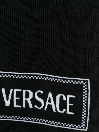 VERSACE intarsia-knit logo scarf outlook