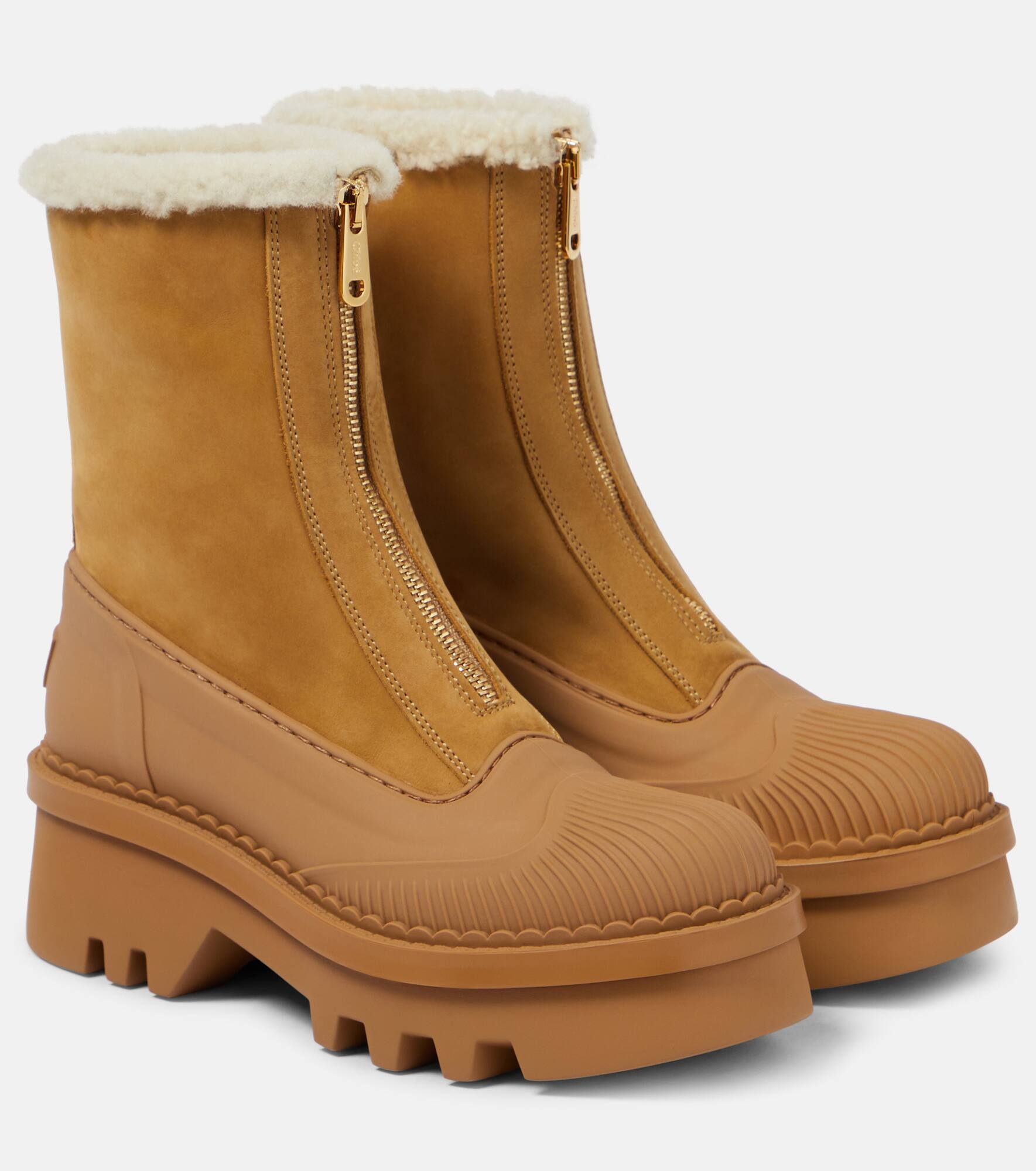 Raina shearling-lined leather ankle boots - 1