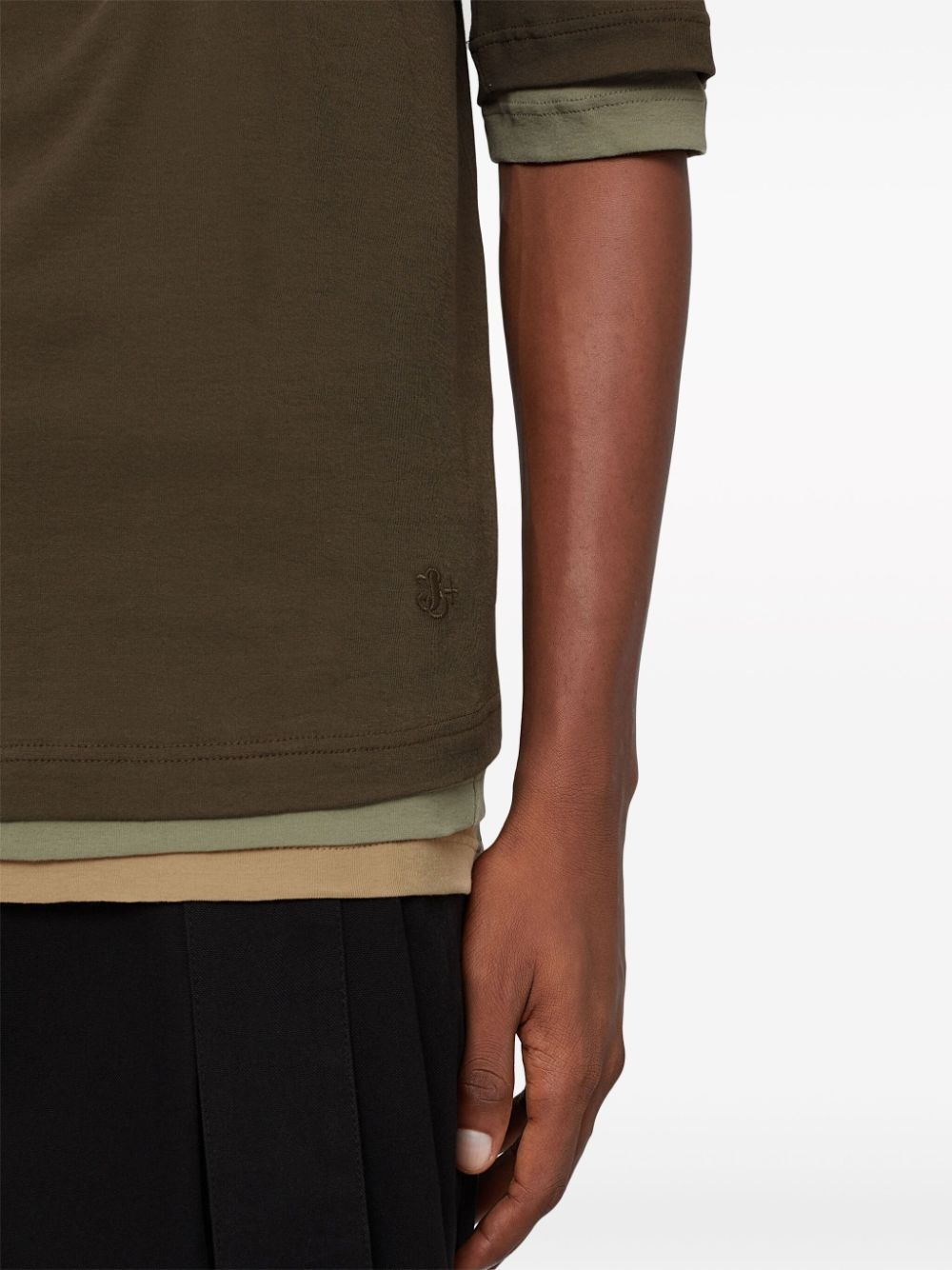 layered cotton T-shirt - 5