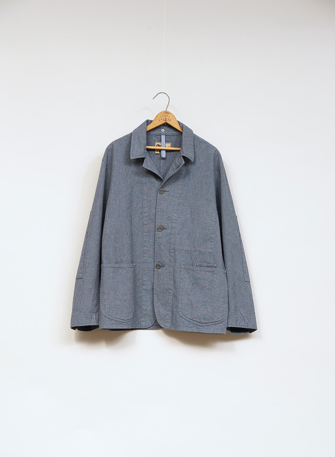 New Navvie Blazer Broken Twill in Washed Blue - 1