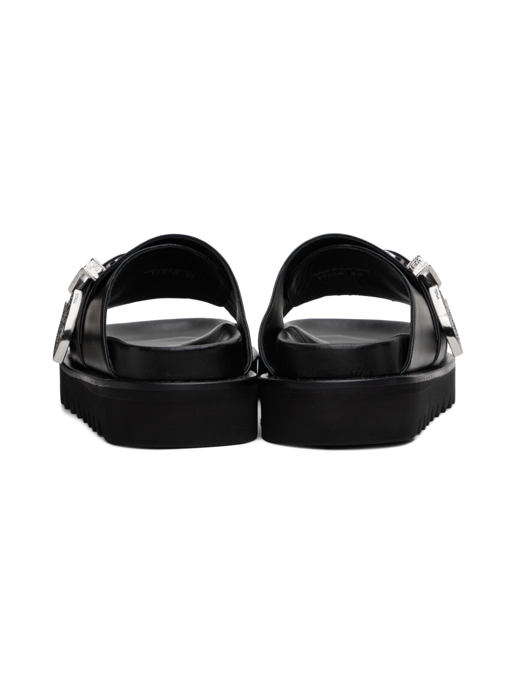 Black Pin-Buckle Sandals - 2
