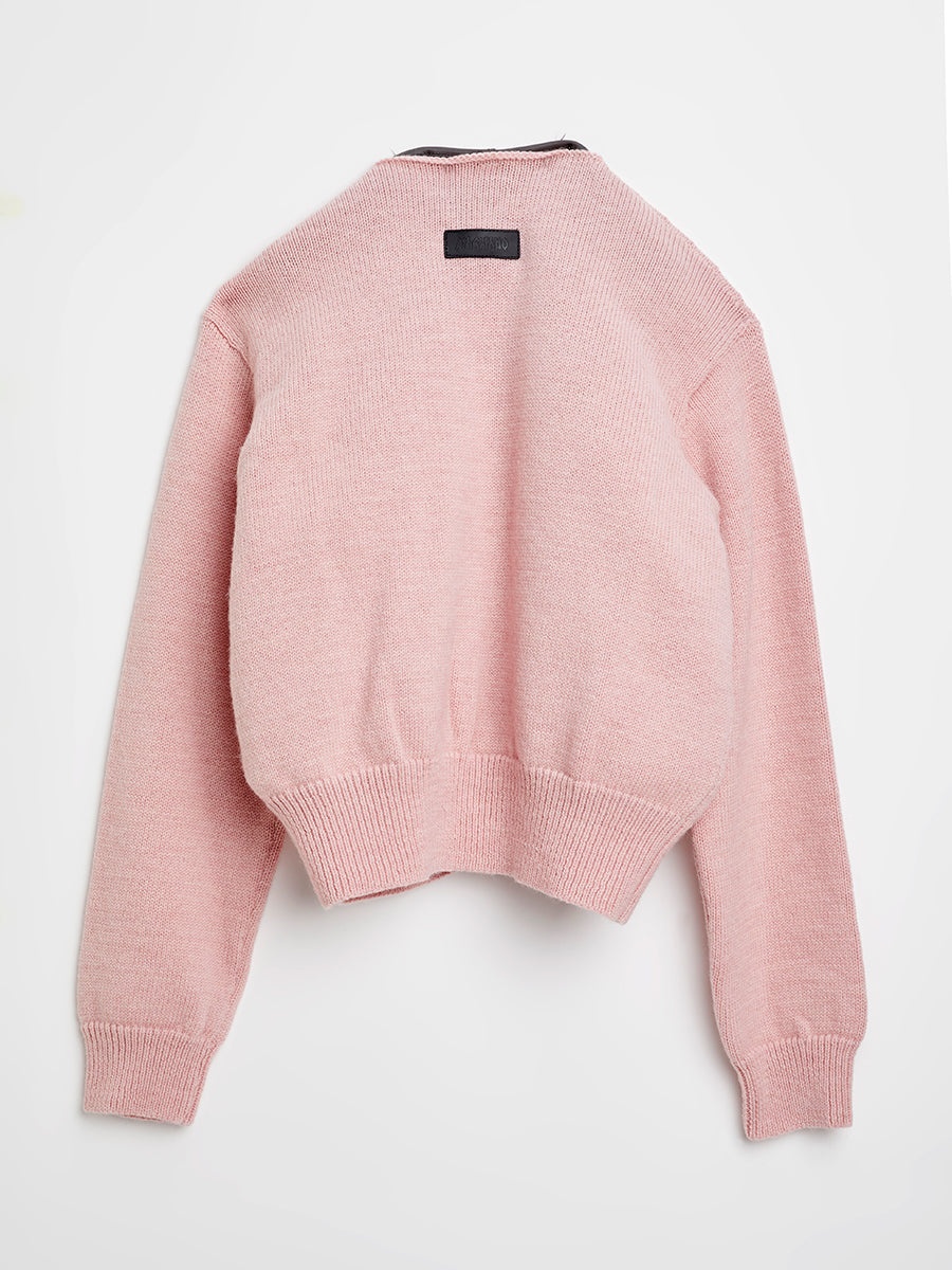 Mini Knitted Bomber Baby Pink - 2