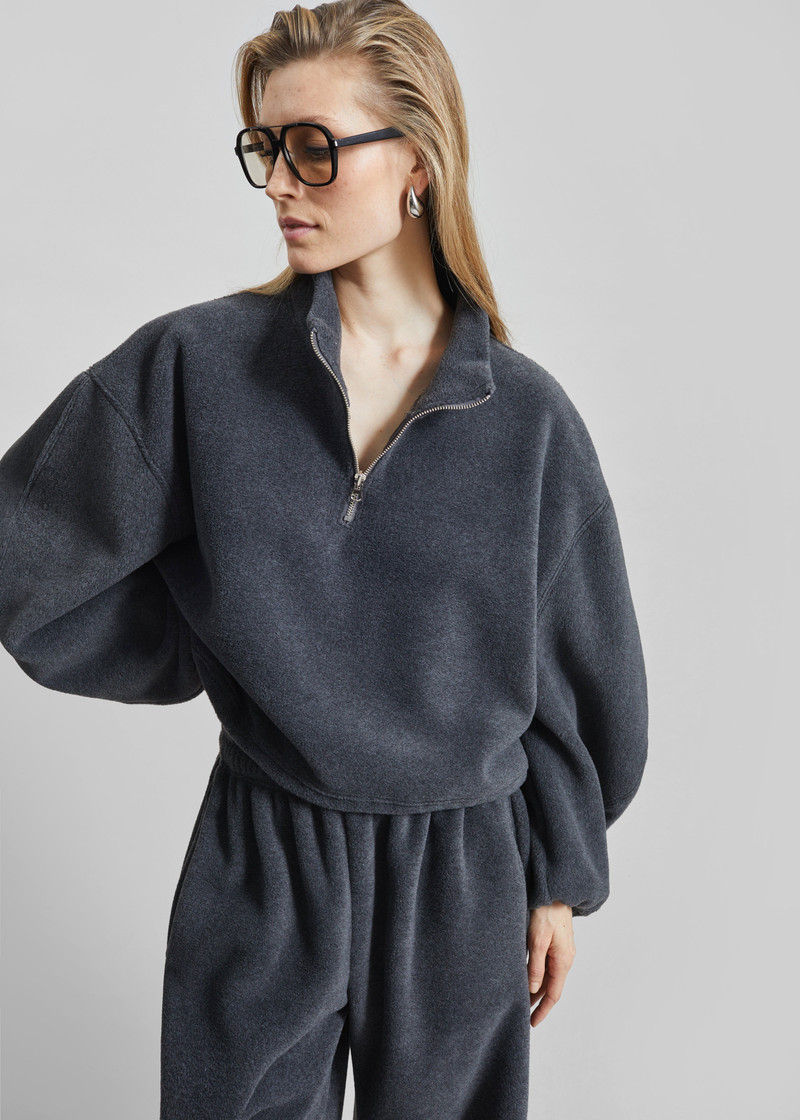 Treveray Fleece Half-Zip Sweatshirt - Dark Grey 6