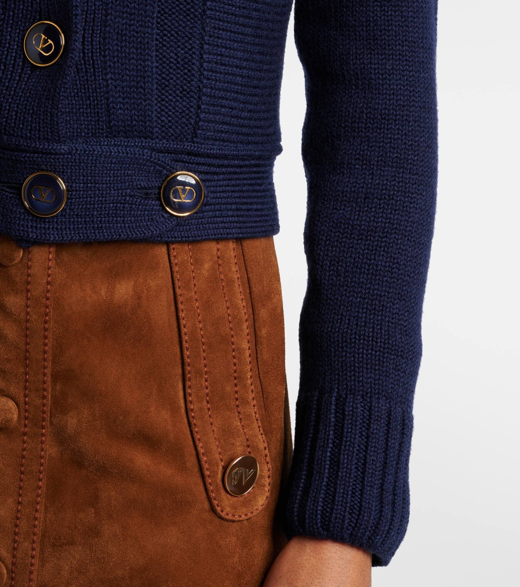 Wool and cotton cardigan - 5
