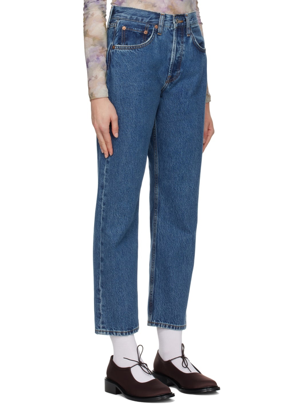 Blue Stove Pipe Jeans - 2