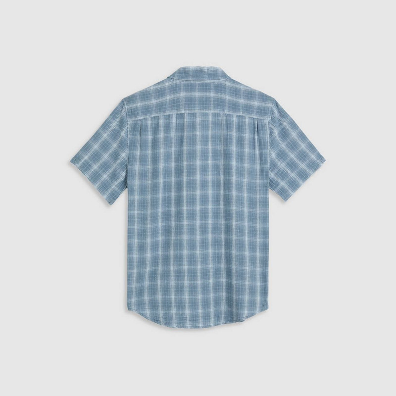 SHORT SLEEVE SUNSET COTTON LINEN ONE POCKET SHIRT 6