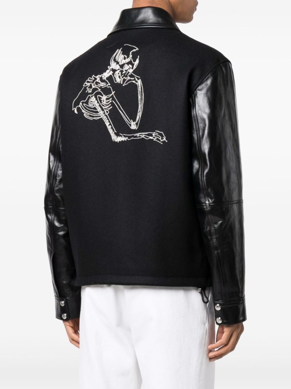 skull-embroidered jacket - 4