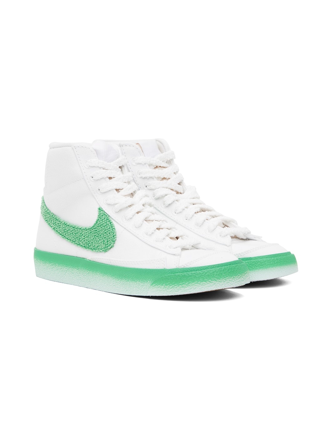 White & Green Blazer Mid '77 Sneakers - 4