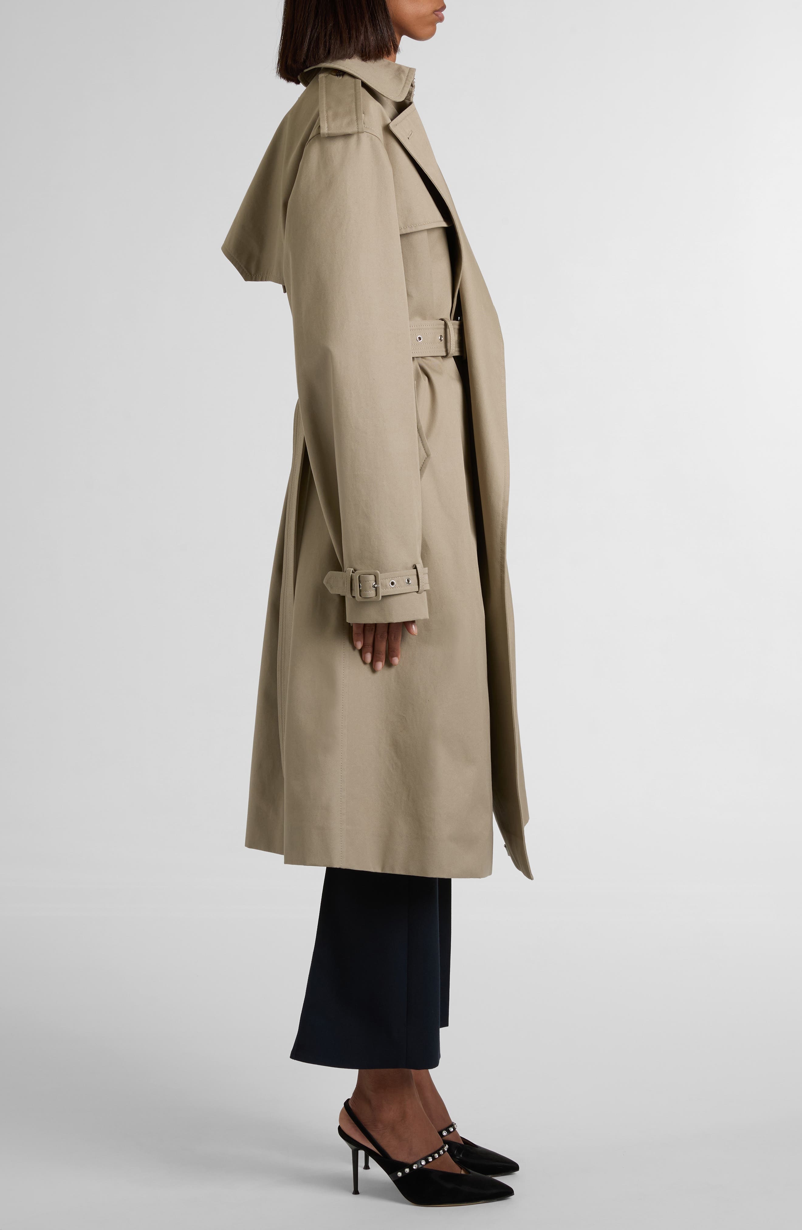 McQueen Belted Trench Coat in Beige at Nordstrom - 4