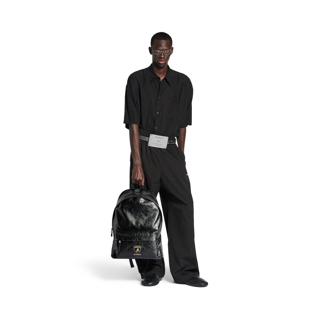 Men's Balenciaga | Automobili Lamborghini Explorer Backpack  in Black - 6