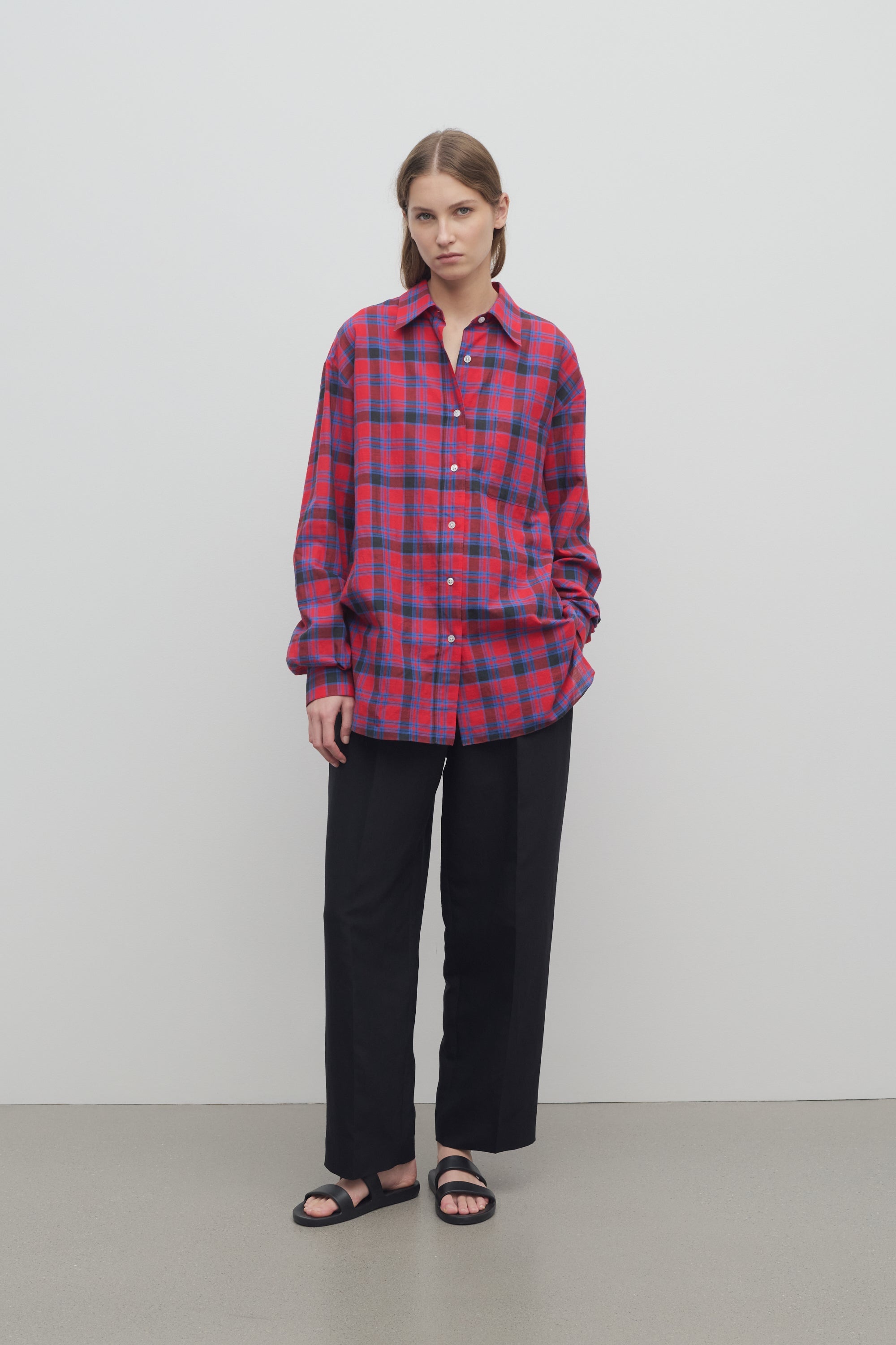 The Row Lilas Pant in Wool and Linen | REVERSIBLE